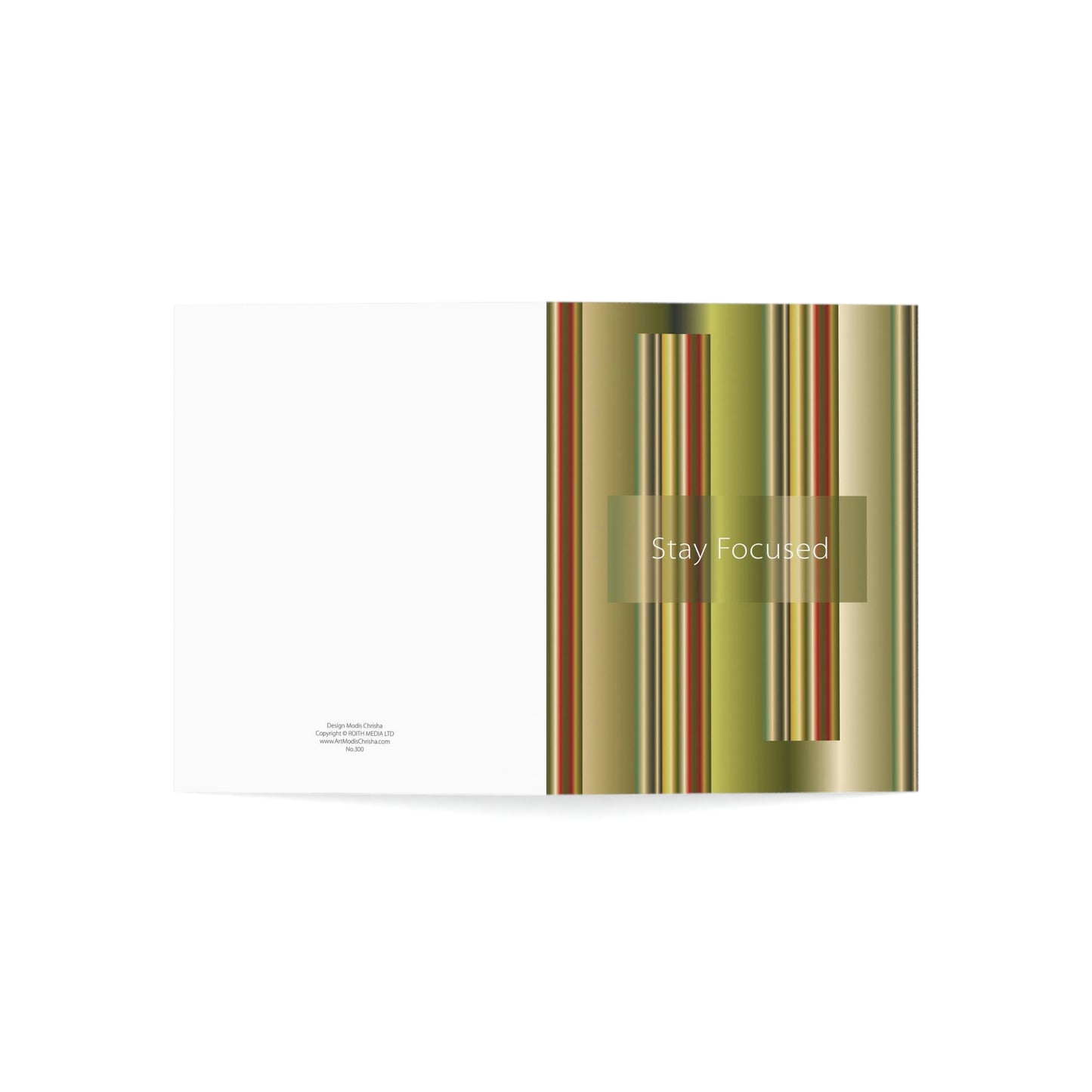 Folded Greeting Cards Vertical (1, 10, 30, and 50pcs) Stay Focused - Design No.300