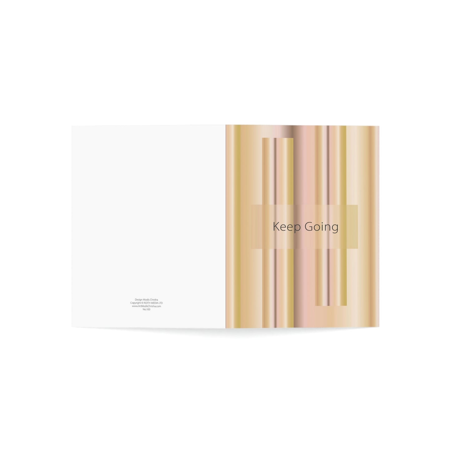 Folded Greeting Art Cards Vertical - Keep Going (1, 10, 30, and 50pcs) Design No.100