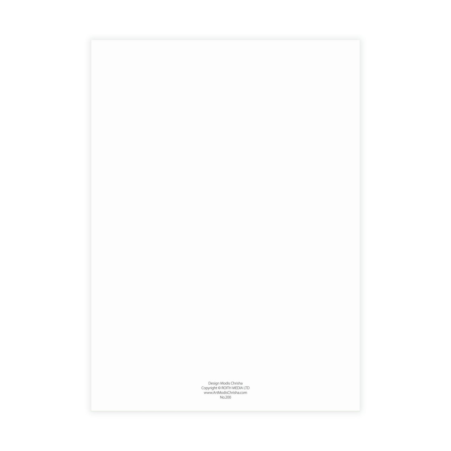 Unfolded Greeting Cards Vertical (10, 30, and 50pcs) Merry Christmas - Design No.200