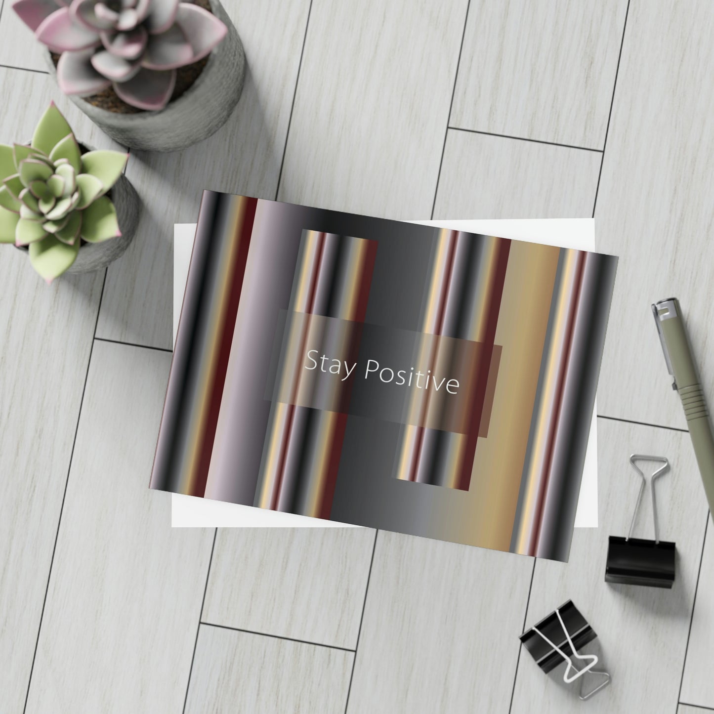 Unfolded Greeting Cards Horizontal (10, 30, and 50pcs) Stay Positive - Design No.700