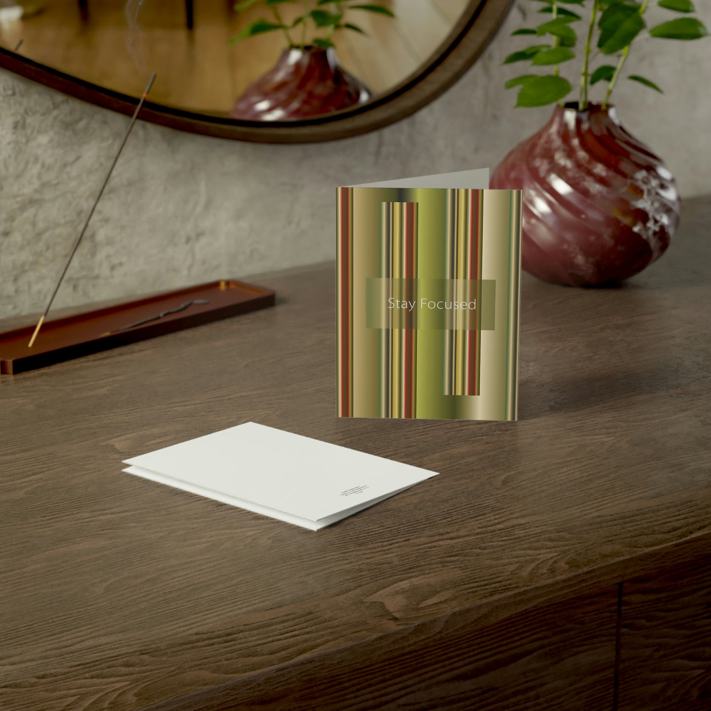 Folded Greeting Cards Vertical (1, 10, 30, and 50pcs) Stay Focused - Design No.300