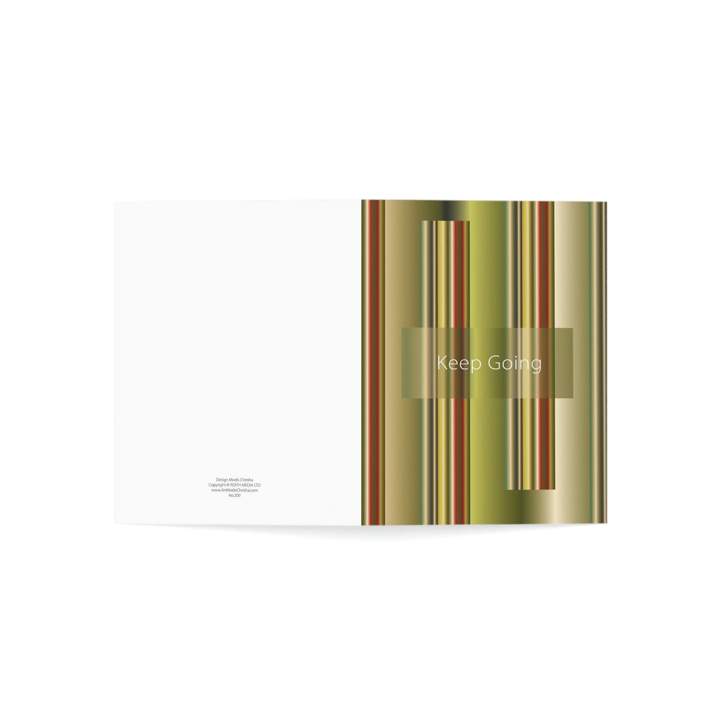 Folded Greeting Cards Vertical (1, 10, 30, and 50pcs) Keep Going - Design No.300