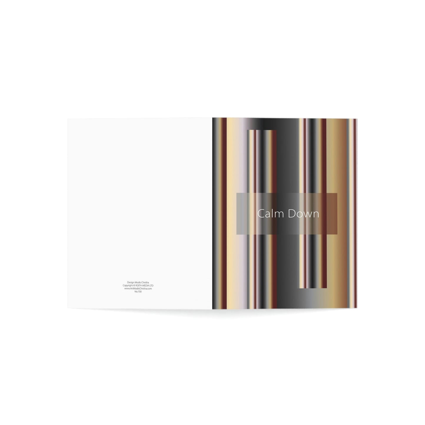 Folded Greeting Cards Vertical (1, 10, 30, and 50pcs) Calm Down - Design No.700