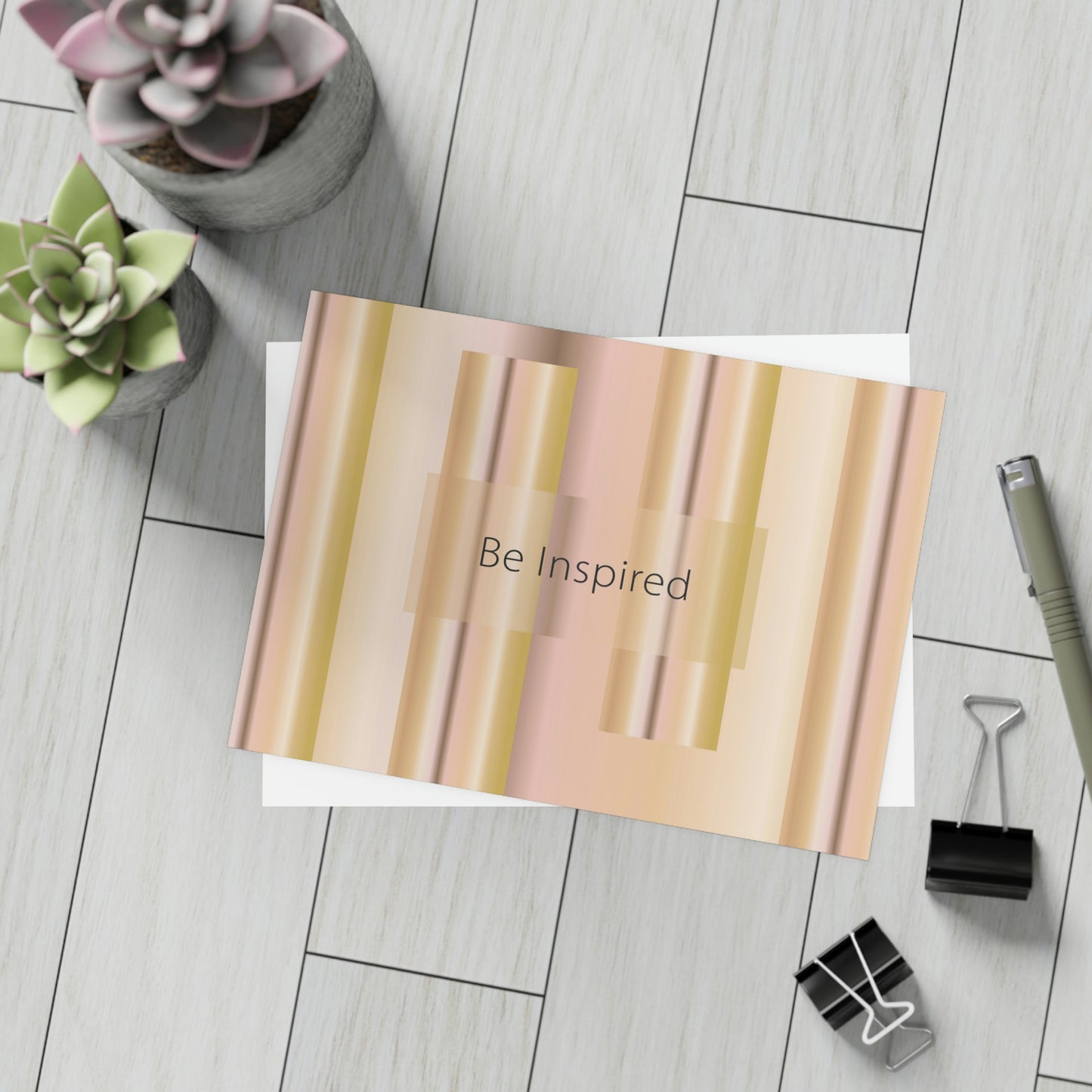 Unfolded Greeting Cards Horizontal (10, 30, and 50pcs) Be Inspired - Design No.100