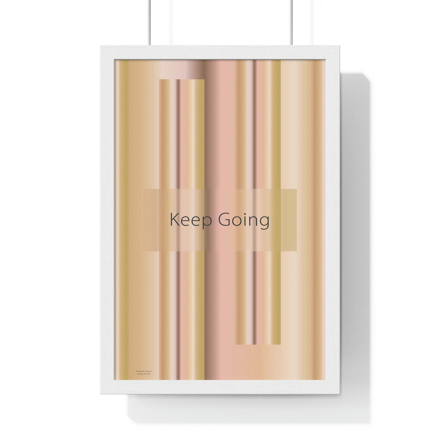 Premium Framed Vertical Poster 12″ × 18″ Keep Going - Design No.100