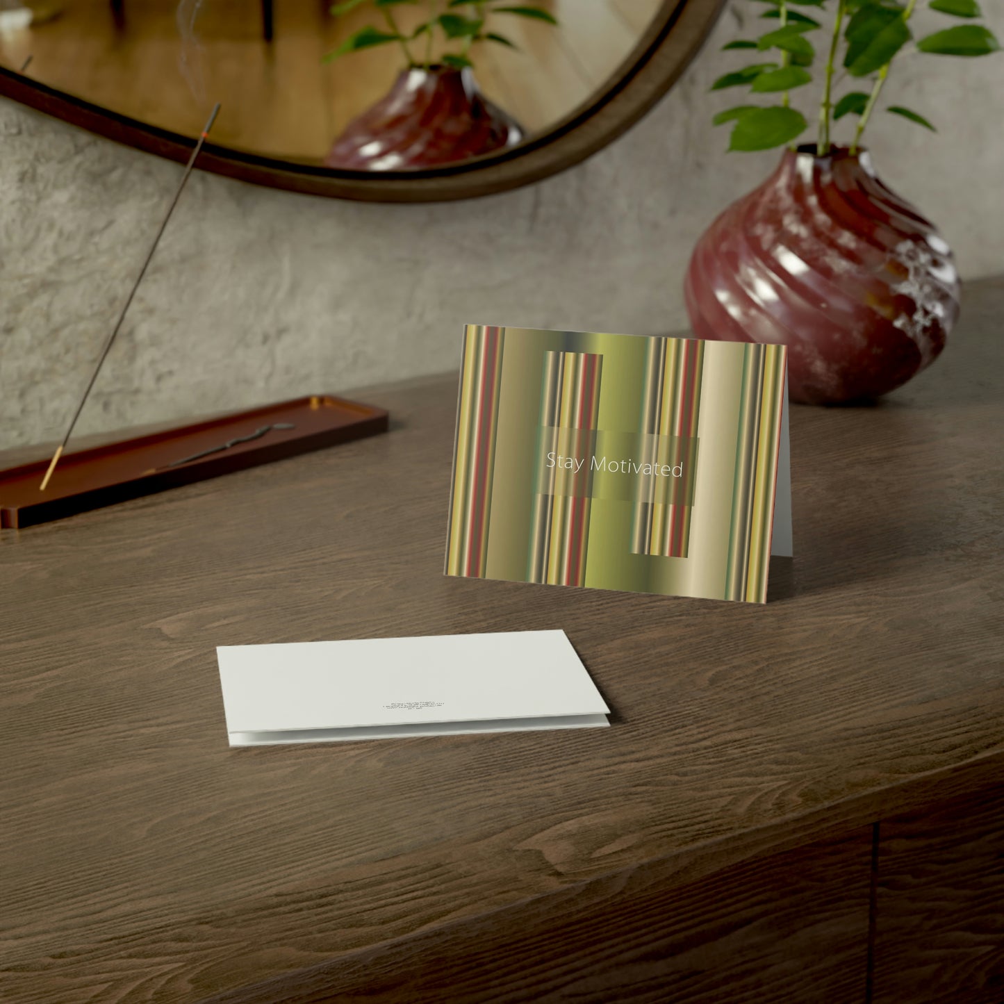 Folded Greeting Cards Horizontal (1, 10, 30, and 50pcs) Stay Motivated - Design No.300
