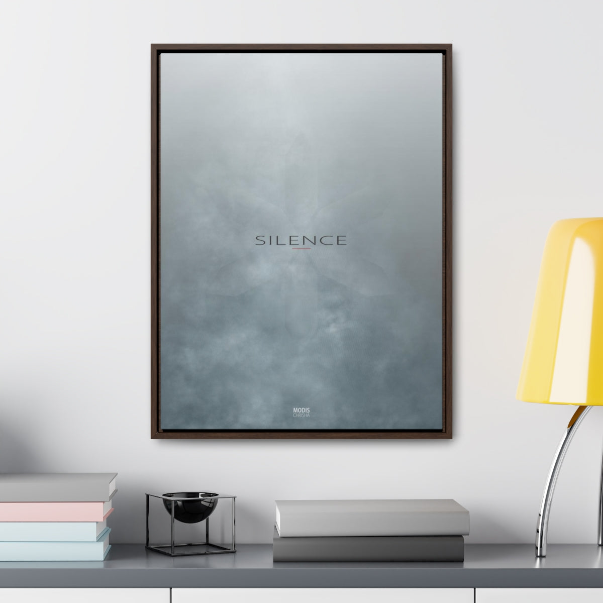 Vertical Framed Gallery Wrap Canvas - 18" x 24" Design 'Silence'