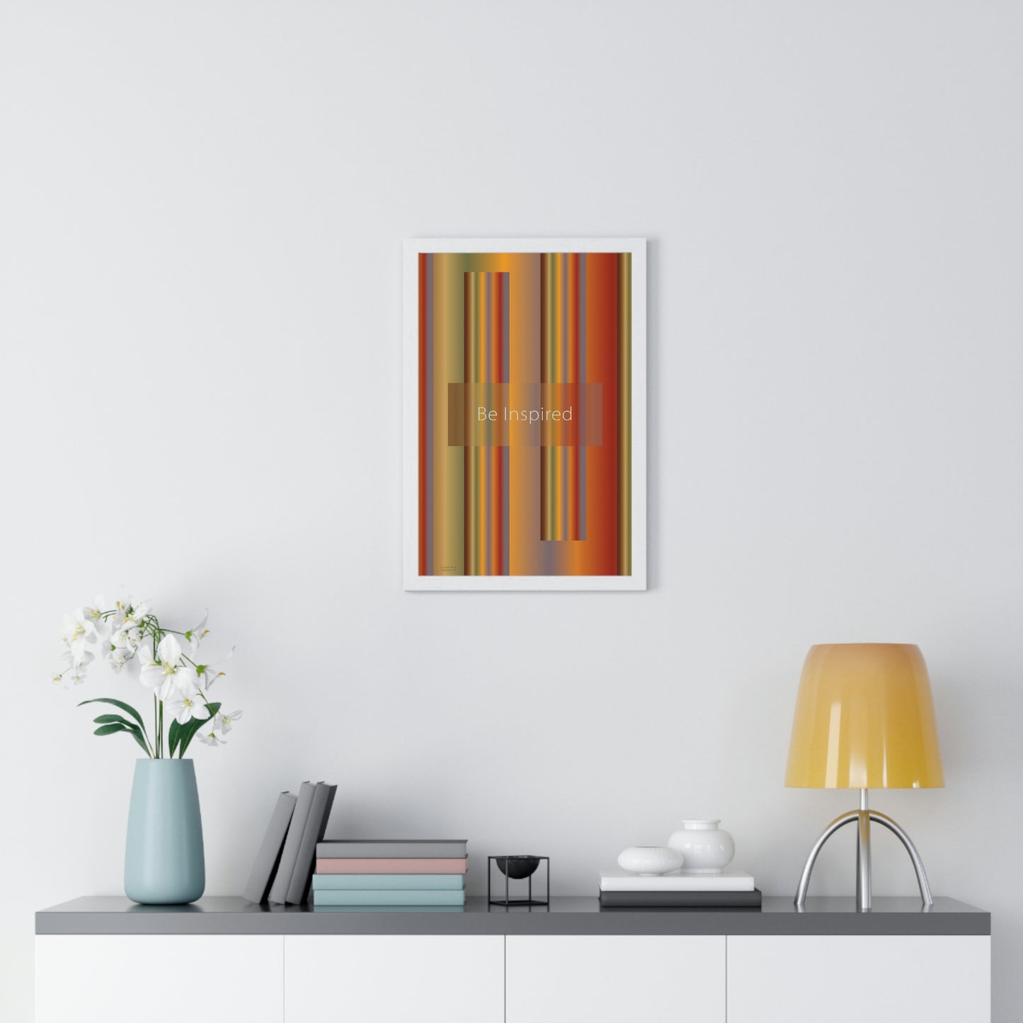 Premium Framed Vertical Poster 12″ × 18″ Be inspired - Design No.1700