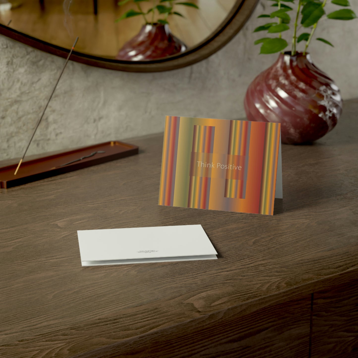 Folded Greeting Cards Horizontal (1, 10, 30, and 50pcs) Think Positive - Design No.1700