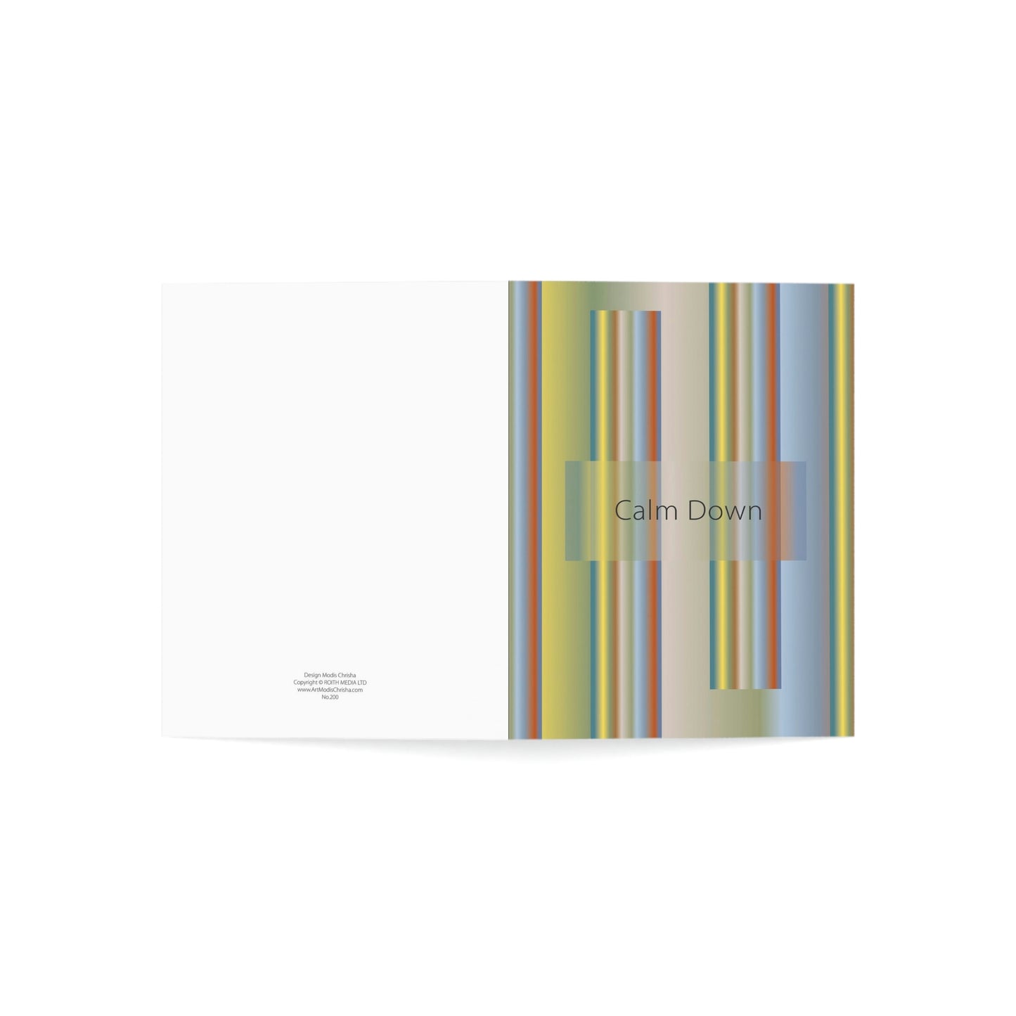 Folded Greeting Cards Vertical (1, 10, 30, and 50pcs) Calm Down - Design No.200