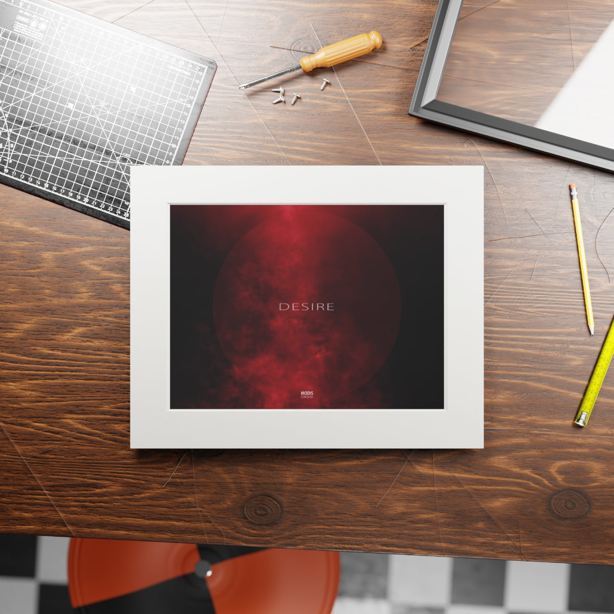 Fine Art Prints (Passepartout Paper Horizontal Frame) 14″ × 11″ Design 'Desire'