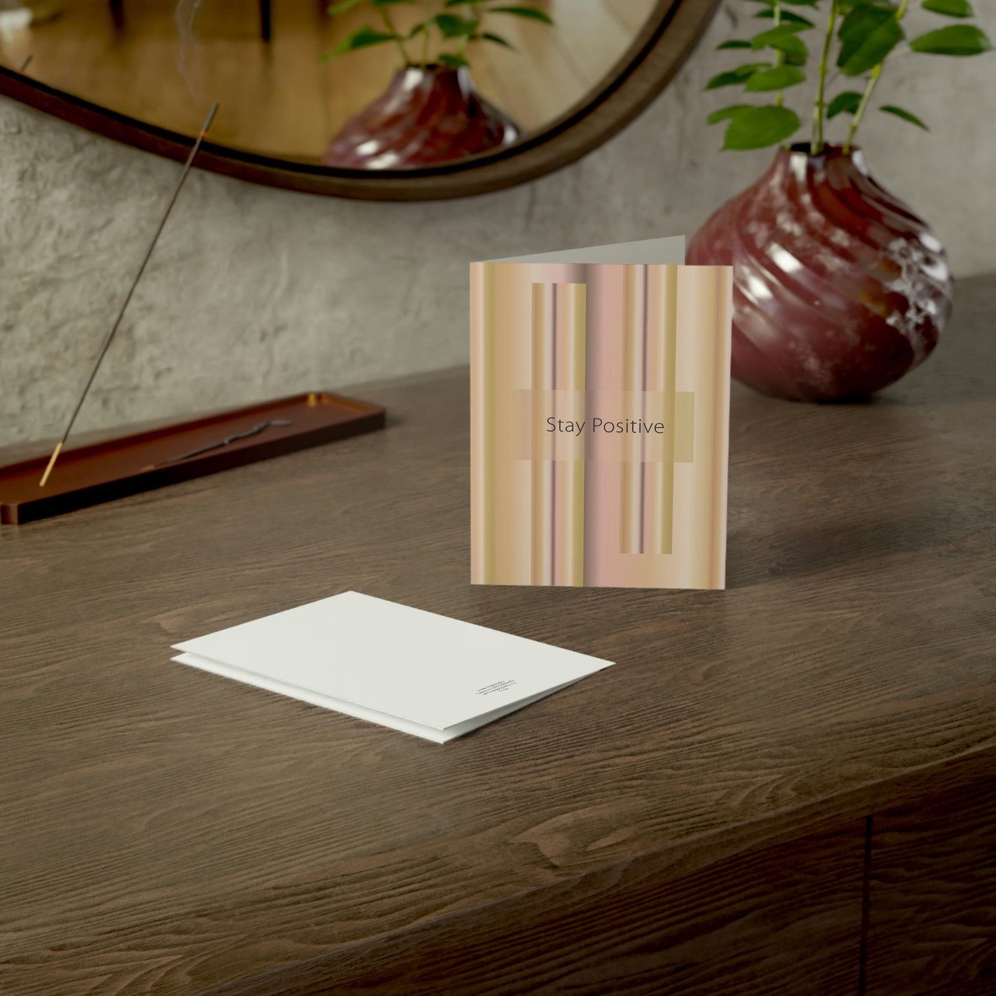 Folded Greeting Cards Vertical (1, 10, 30, and 50pcs) Stay Positive - Design No.100