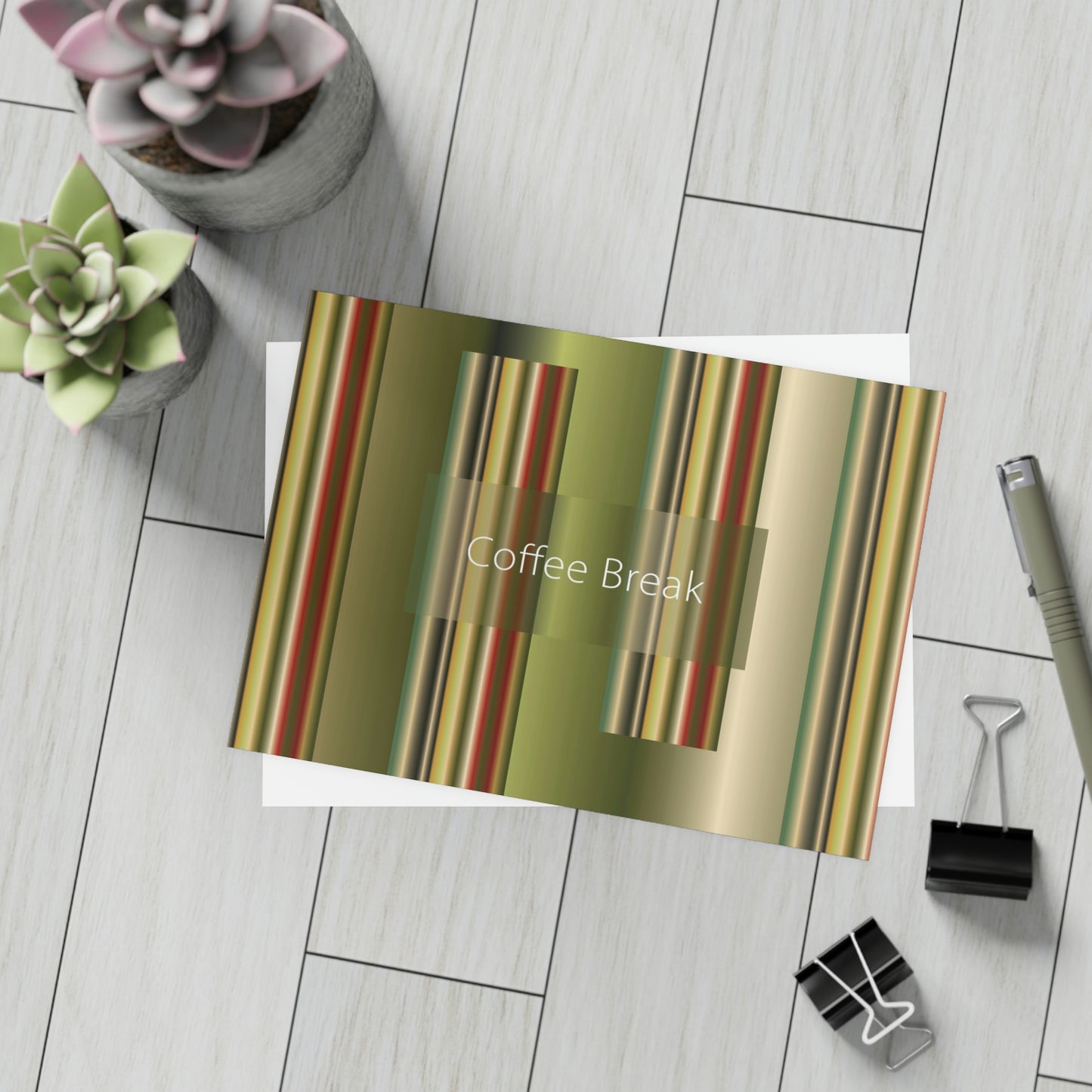 Unfolded Greeting Cards Horizontal (10, 30, and 50pcs) Coffee Break - Design No.300