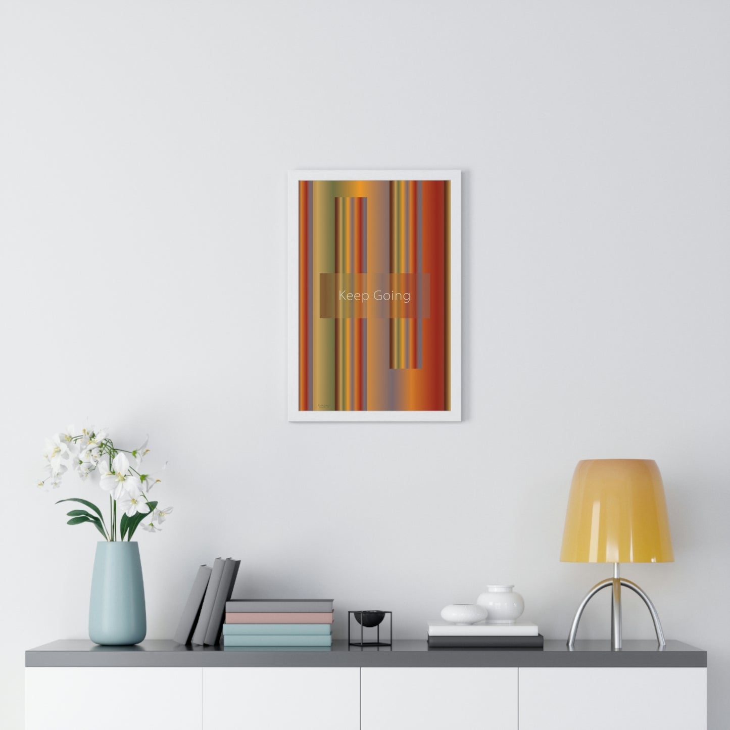 Premium Framed Vertical Poster 12″ × 18″ Keep Going - Design No.1700
