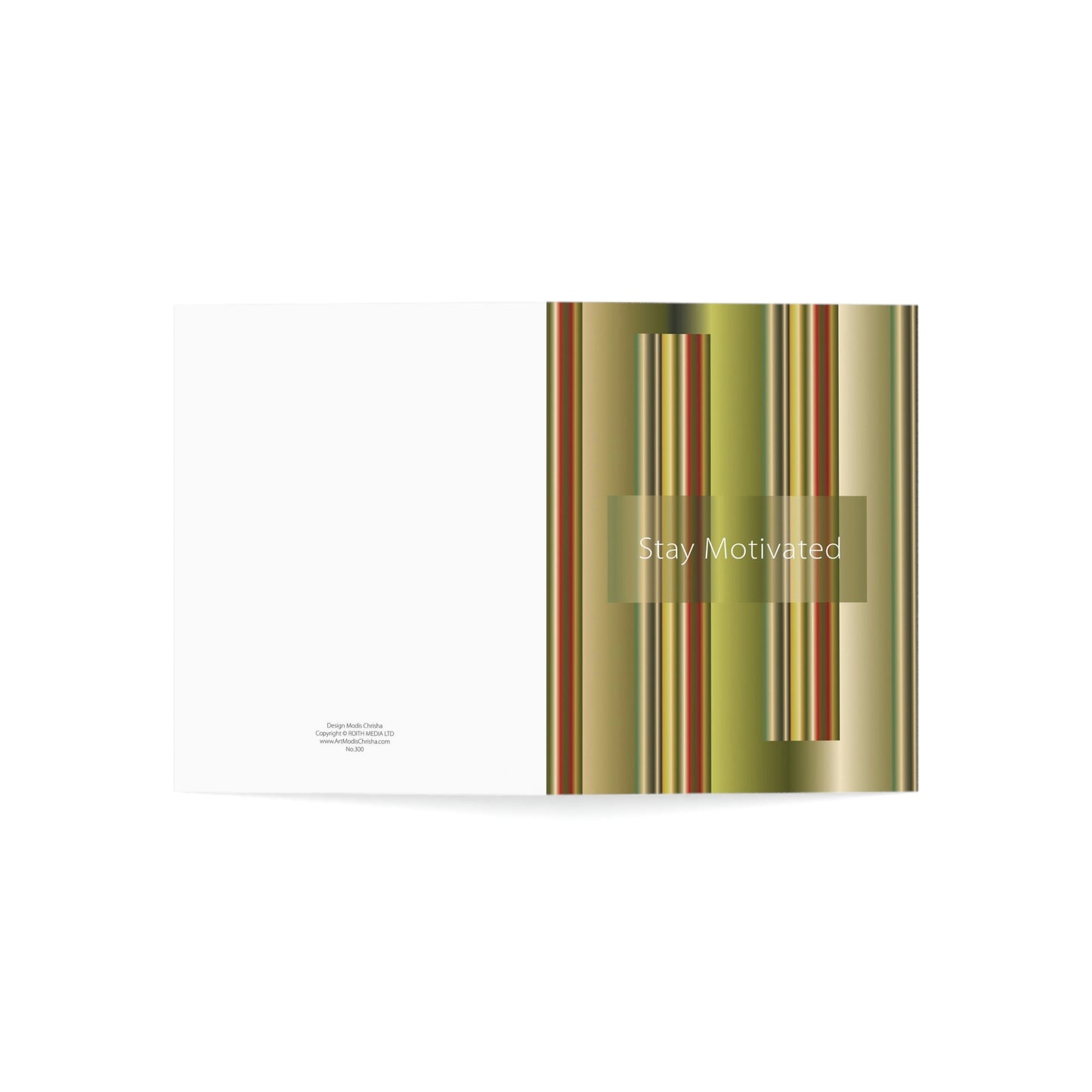 Folded Greeting Cards Vertical (1, 10, 30, and 50pcs) Stay Motivated - Design No.300