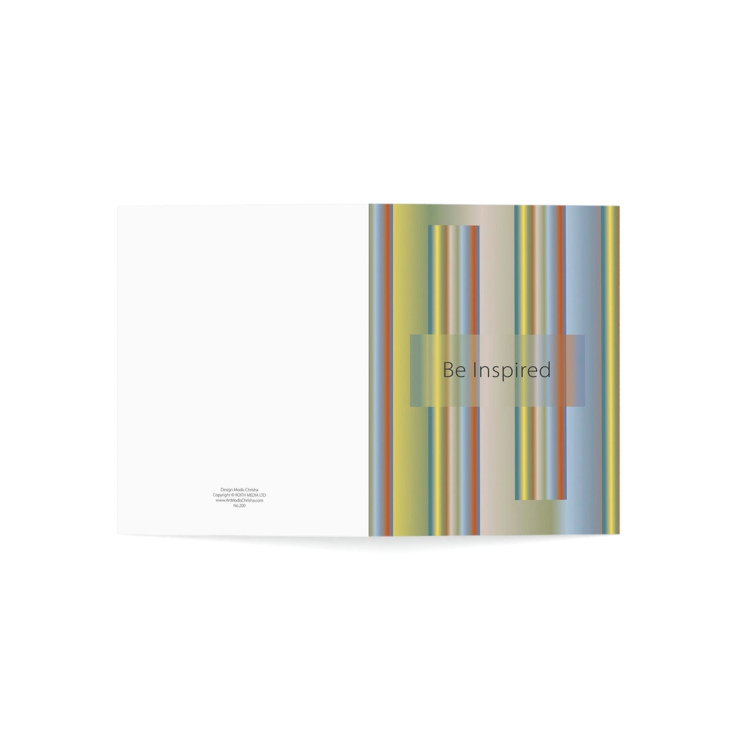 Folded Greeting Cards Vertical (1, 10, 30, and 50pcs) Be Inspired - Design No.200