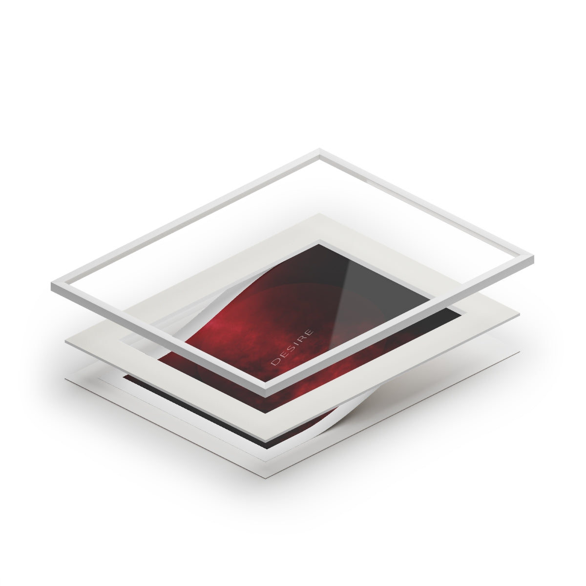 Fine Art Prints (Passepartout Paper Horizontal Frame) 20" - 16" Design 'Desire'