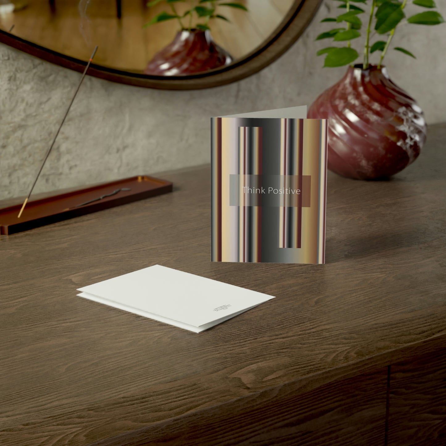 Folded Greeting Cards Vertical (1, 10, 30, and 50pcs) Think Positive - Design No.700
