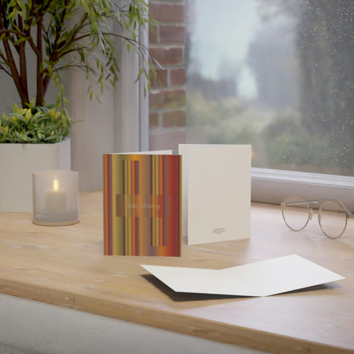 Folded Greeting Cards Vertical (1, 10, 30, and 50pcs) Stay Strong - Design No.1700