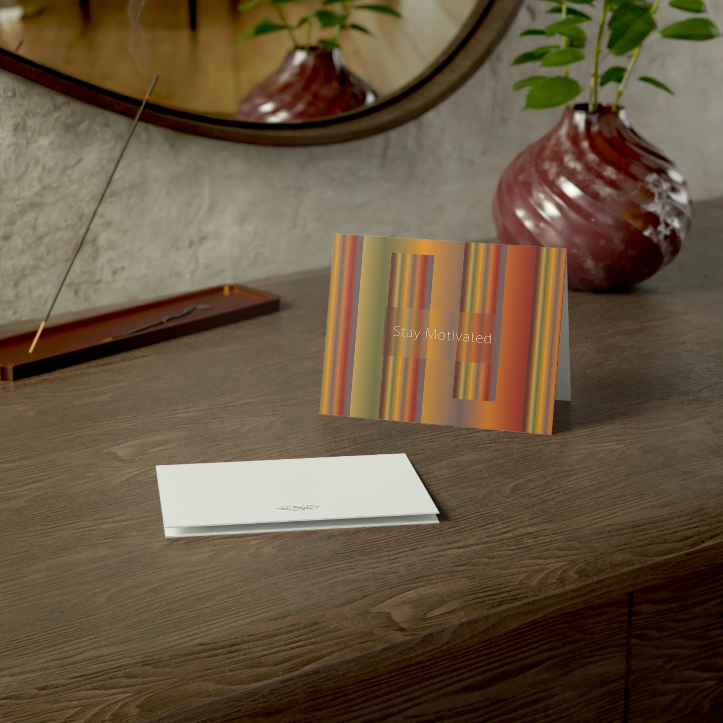 Folded Greeting Cards Horizontal (1, 10, 30, and 50pcs) Stay Motivated - Design No.1700