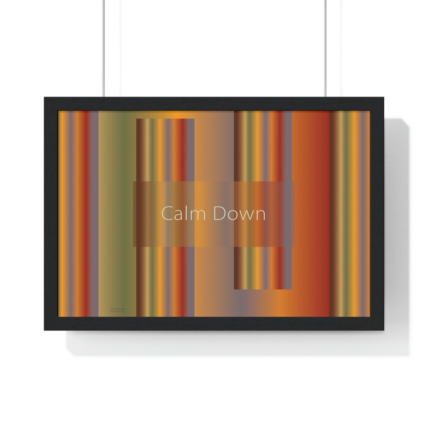 Premium Framed Horizontal Poster, 18“ × 12“ Calm Down - Design No.1700
