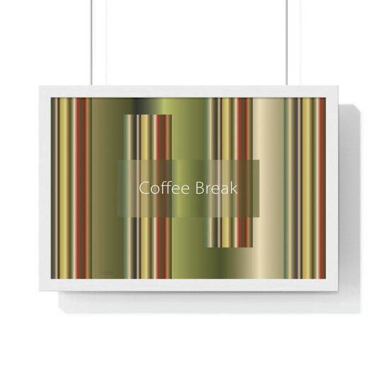Premium Framed Horizontal Poster, 18“ × 12“ Coffee Break - Design No.300