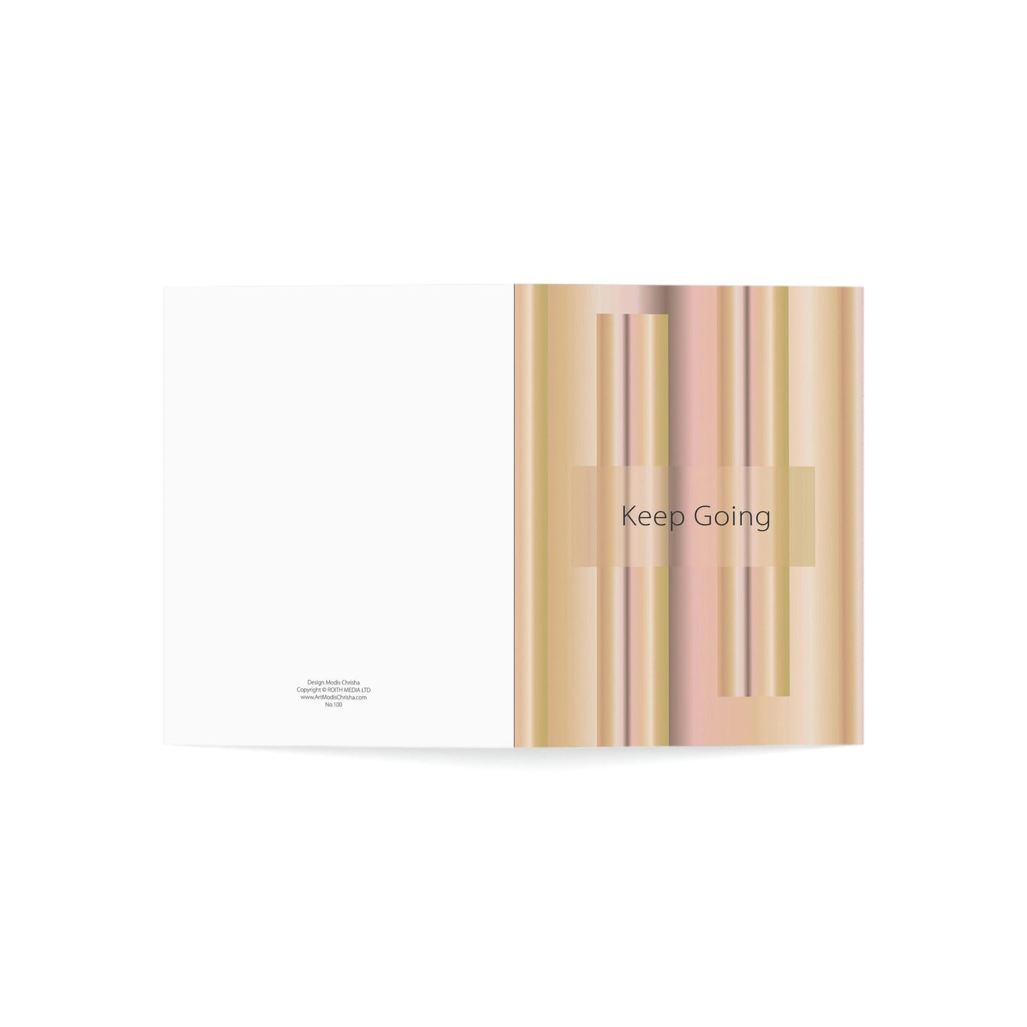 Folded Greeting Cards Vertical (1, 10, 30, and 50pcs) Keep Going - Design No.100