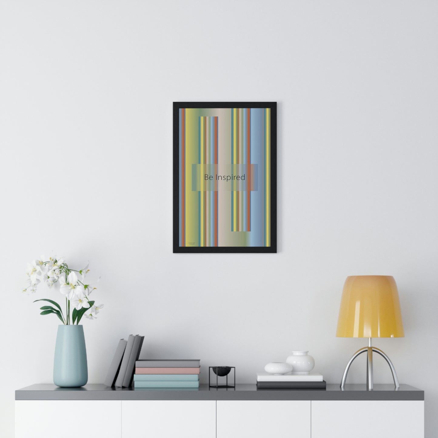 Premium Framed Vertical Poster 12″ × 18″ Be Inspired - Design No.200