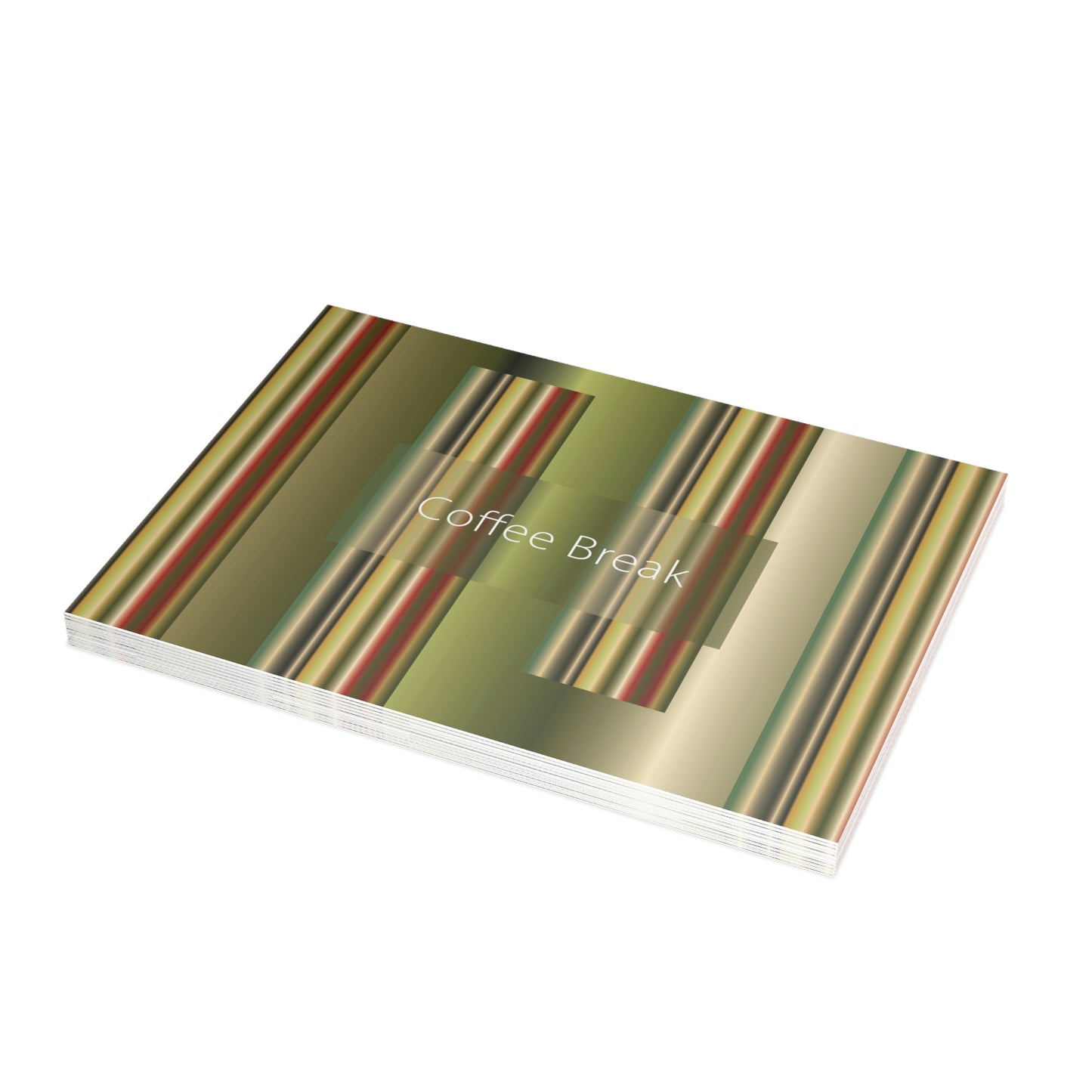 Unfolded Greeting Cards Horizontal (10, 30, and 50pcs) Coffee Break - Design No.300