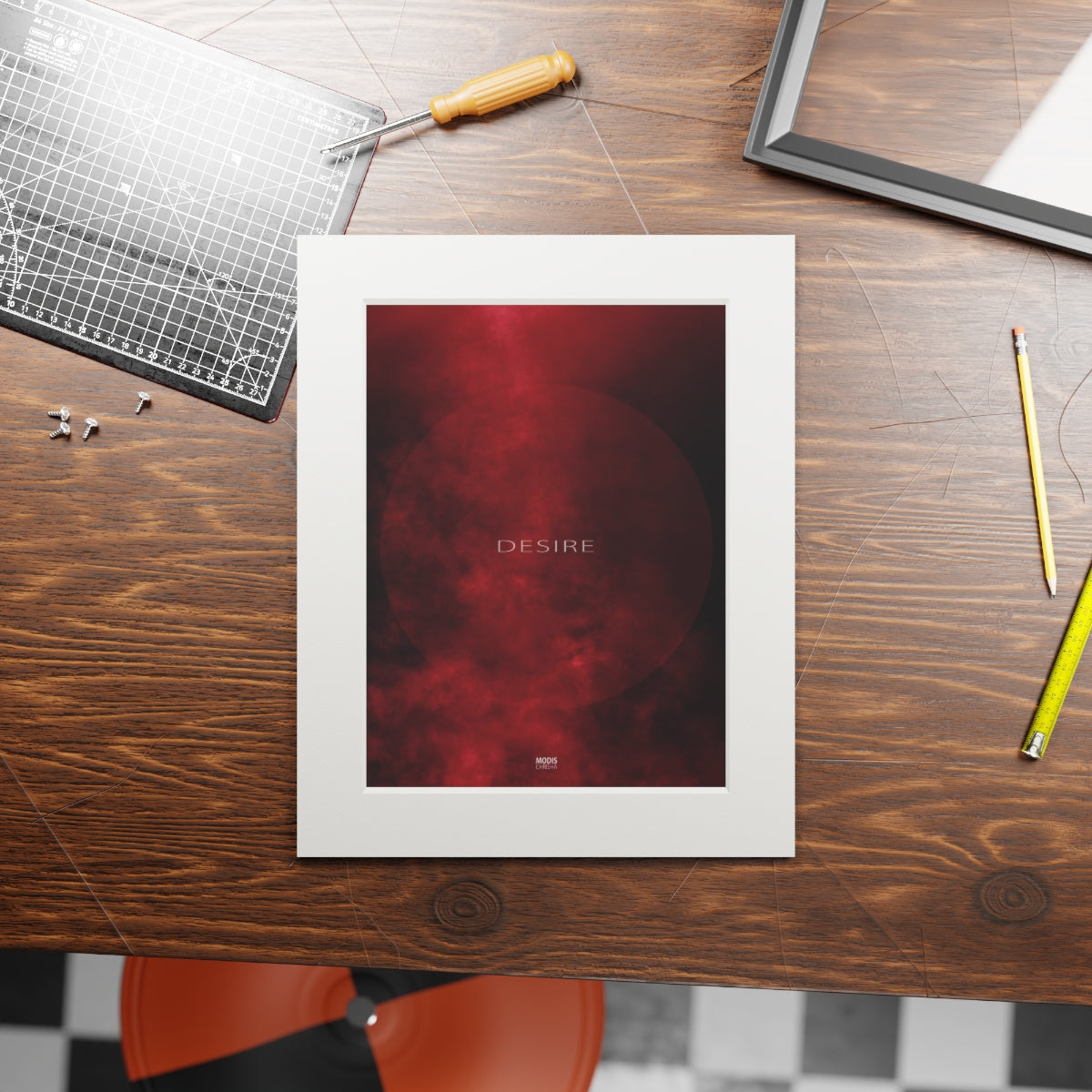 Fine Art Prints (Passepartout Paper Vertical Frame) 11″ × 14″ Design 'Desire'