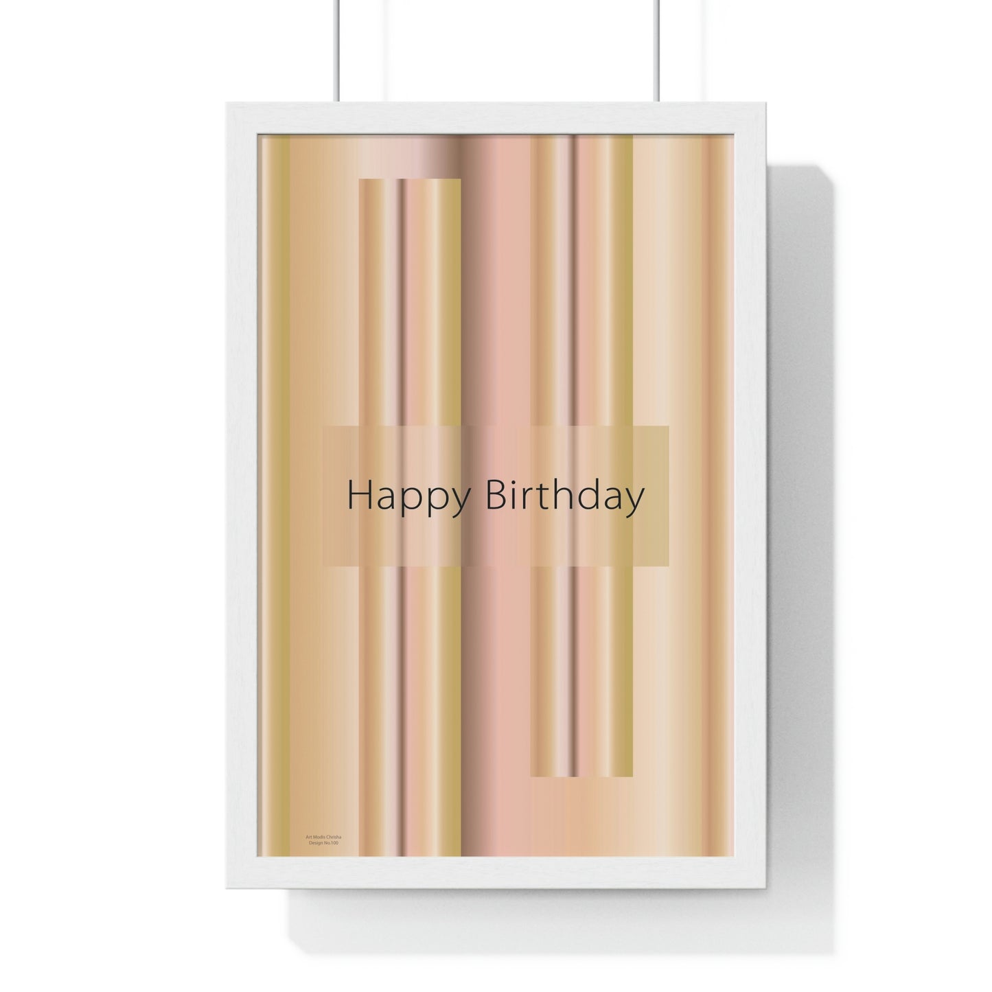 Premium Framed Vertical Poster 12″ × 18″ Happy Birthday - Design No.100