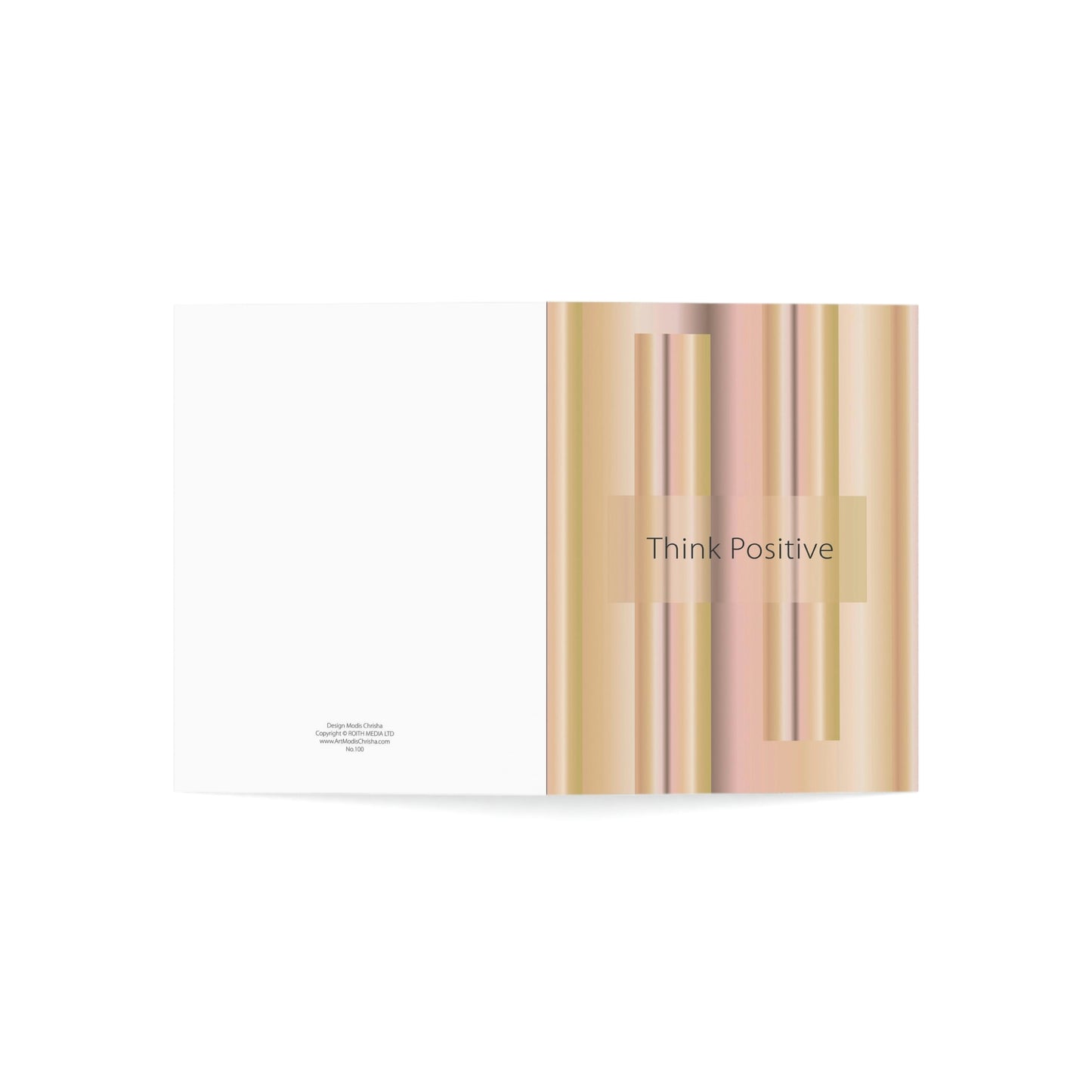 Folded Greeting Cards Vertical (1, 10, 30, and 50pcs) Think Positive - Design No.100