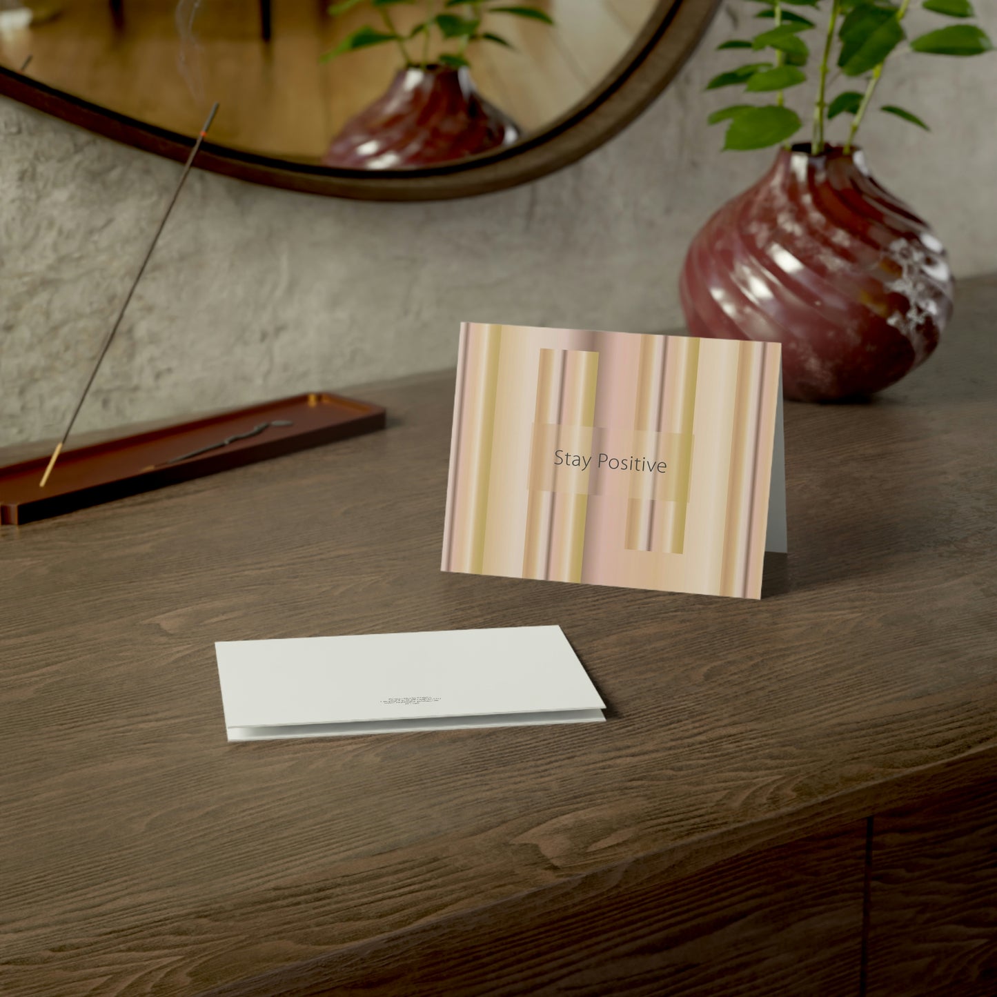 Folded Greeting Cards Horizontal (1, 10, 30, and 50pcs) Stay Positive - Design No.100