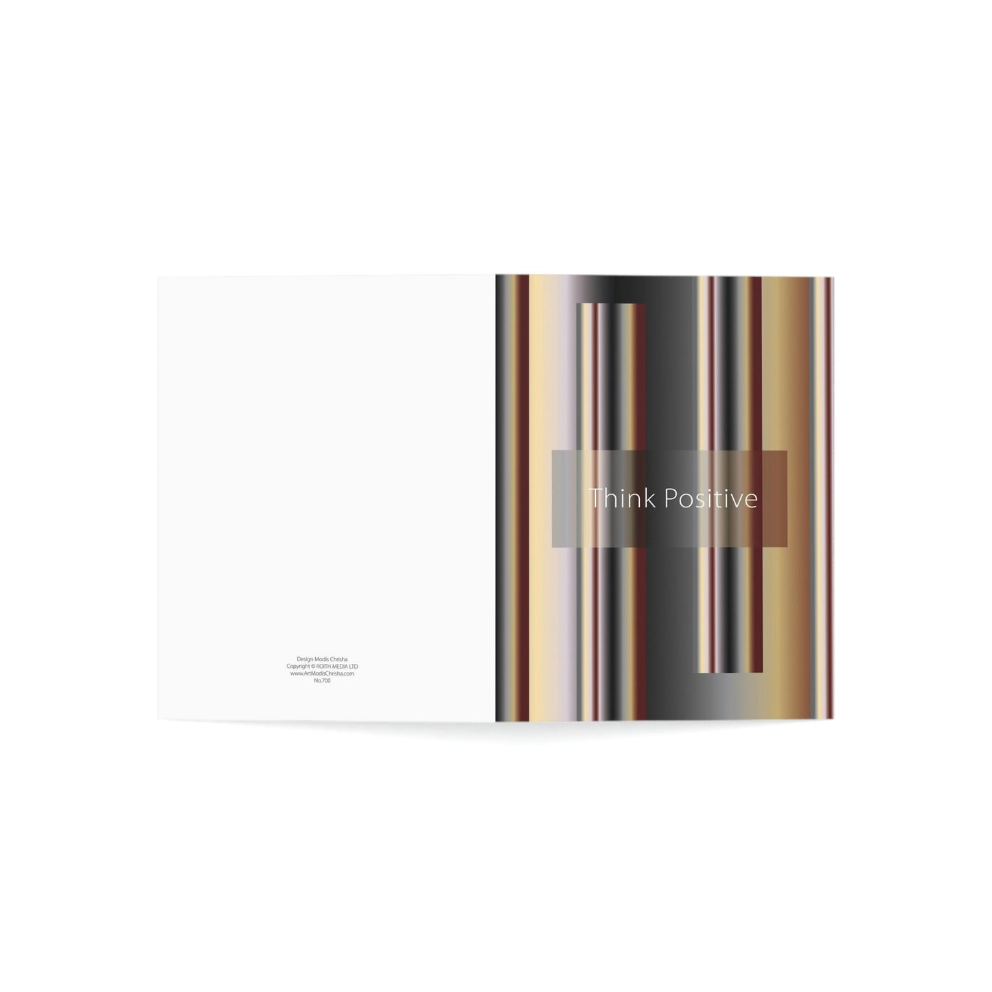 Folded Greeting Cards Vertical (1, 10, 30, and 50pcs) Think Positive - Design No.700