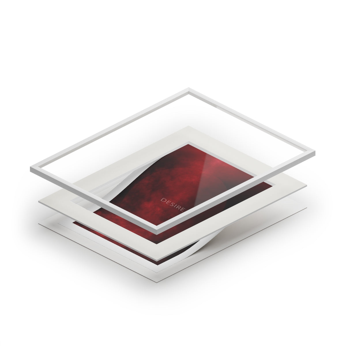 Fine Art Prints (Passepartout Paper Vertical Frame) 16" × 20" Design 'Desire'