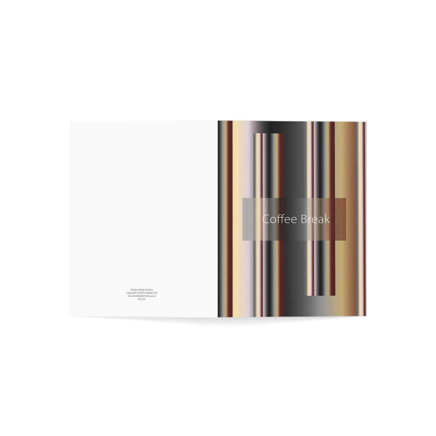 Folded Greeting Cards Vertical (1, 10, 30, and 50pcs) Coffee Break - Design No.700