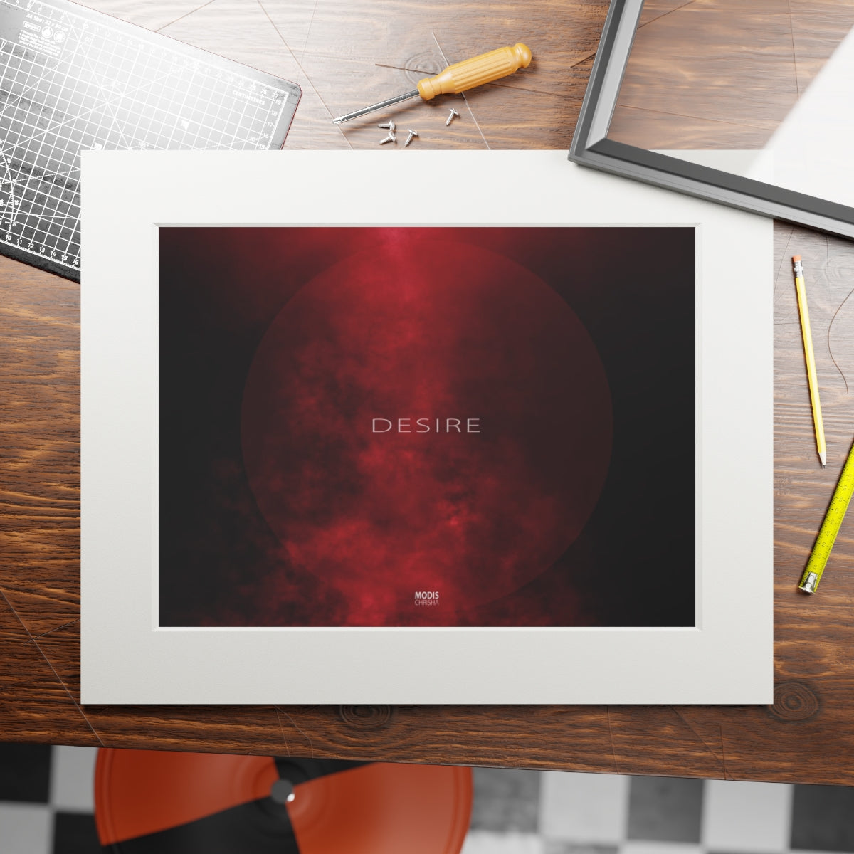 Fine Art Prints (Passepartout Paper Horizontal Frame) 20" - 16" Design 'Desire'