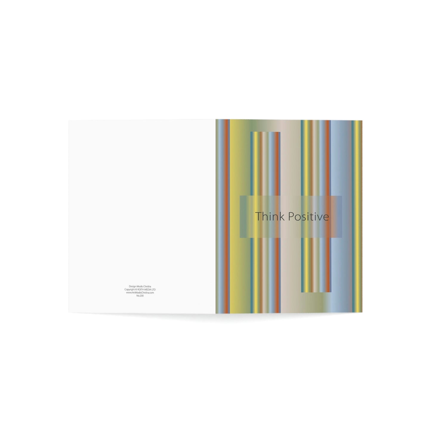Folded Greeting Cards Vertical (1, 10, 30, and 50pcs) Think Positive - Design No.200