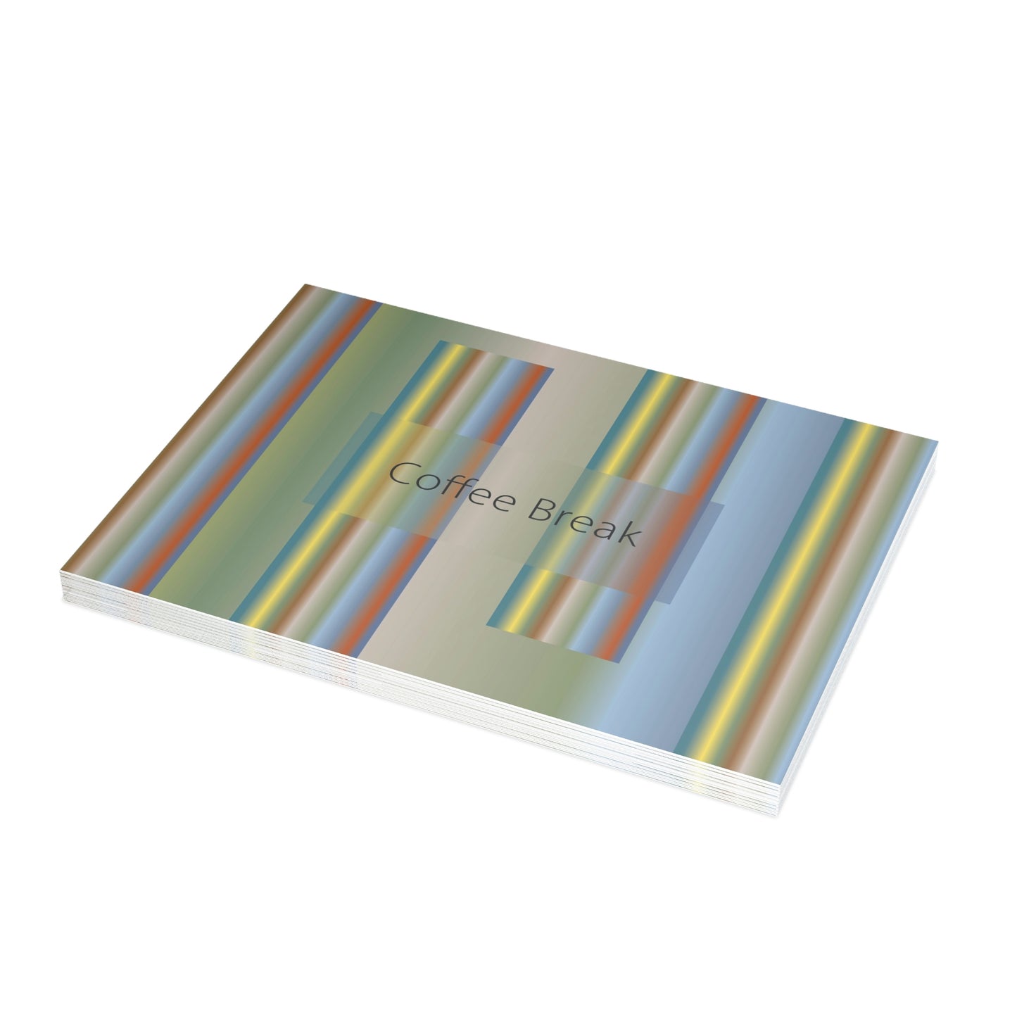 Unfolded Greeting Cards Horizontal (10, 30, and 50pcs) Coffee Break - Design No.200
