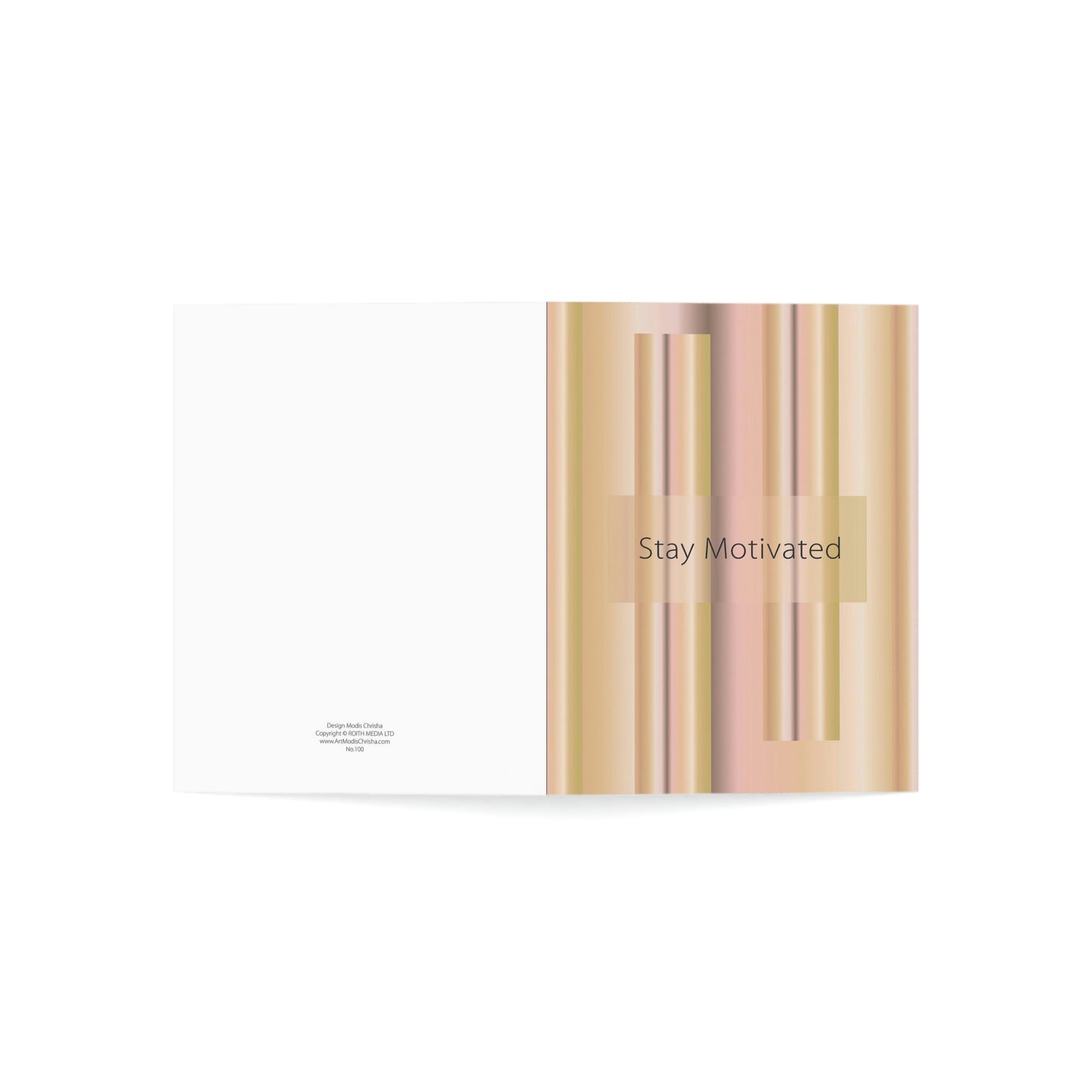 Folded Greeting Cards Vertical (1, 10, 30, and 50pcs) Stay Motivated - Design No.100