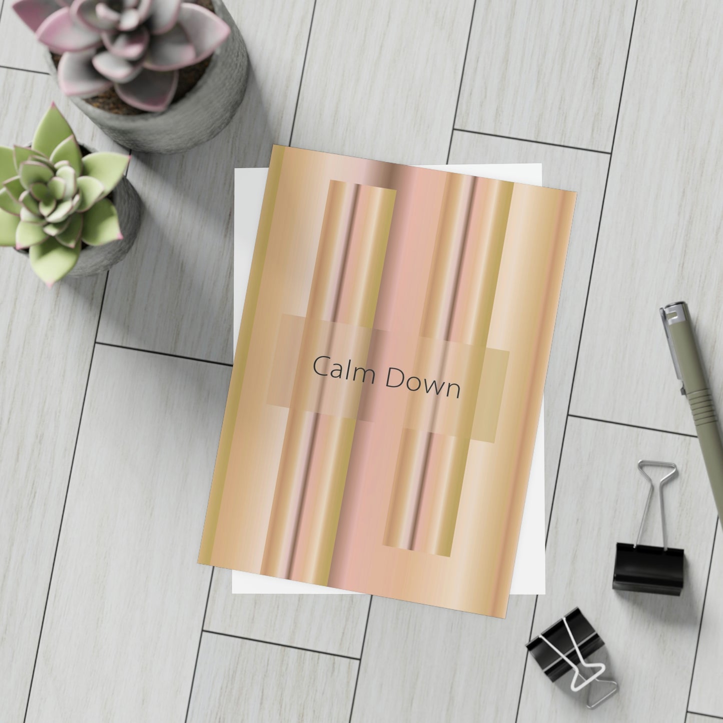 Unfolded Greeting Cards Vertical (10, 30, and 50pcs) Calm Down - Design No.100