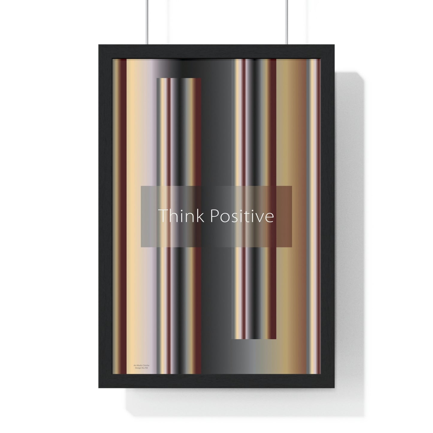 Premium Framed Vertical Poster 12″ × 18″ Think Positive - Design No.700