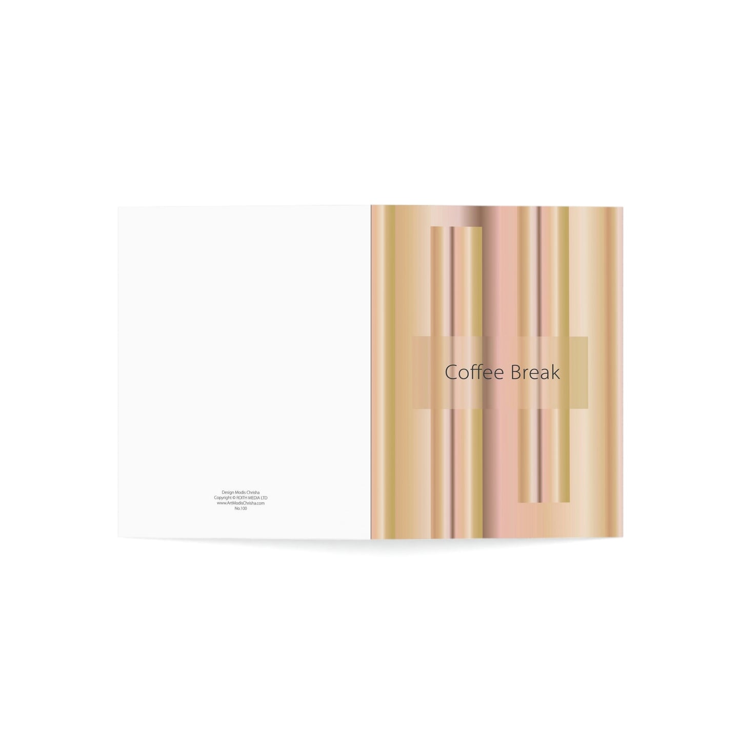 Folded Greeting Cards Vertical (1, 10, 30, and 50pcs) Coffee Break - Design No.100