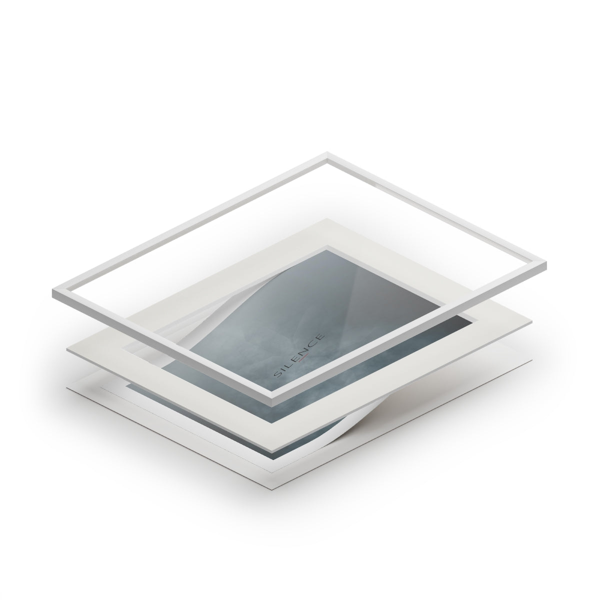Fine Art Print (Passepartout Paper Vertical Frame) 20″ × 16″ Design 'Silence'