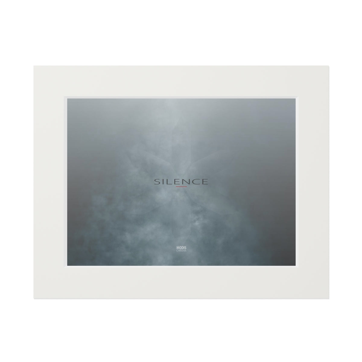 Fine Art Print (Passepartout Paper Vertical Frame) 14″ × 11″ Design 'Silence'