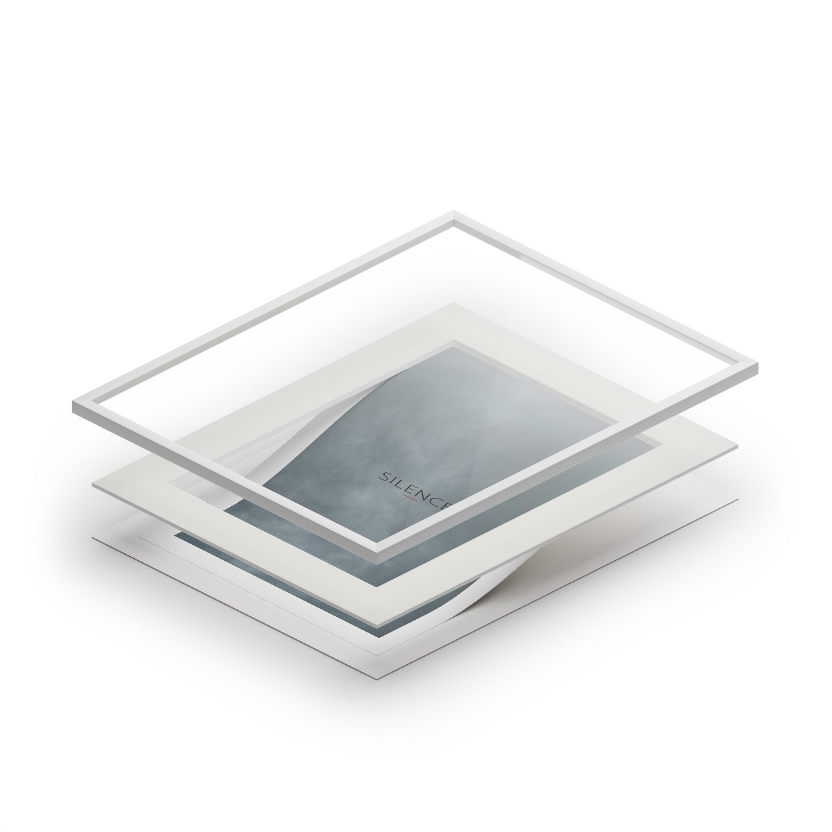 Fine Art Print (Passepartout Paper Vertical Frame) 16" × 20" Design 'Silence'