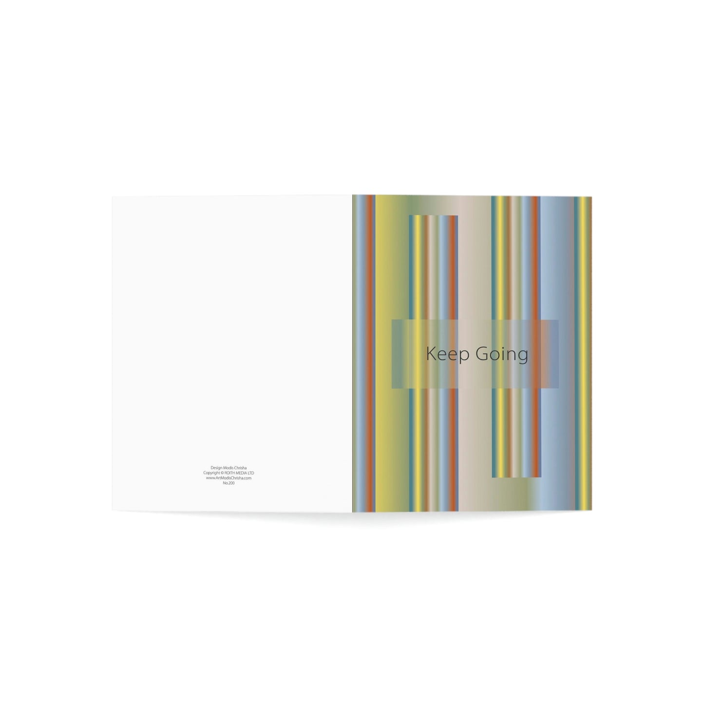 Folded Greeting Cards Vertical (1, 10, 30, and 50pcs) Keep Going - Design No.200