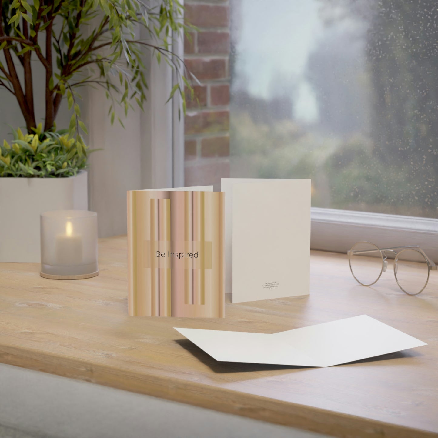 Folded Greeting Cards Vertical (1, 10, 30, and 50pcs) Be Inspired - Design No.100