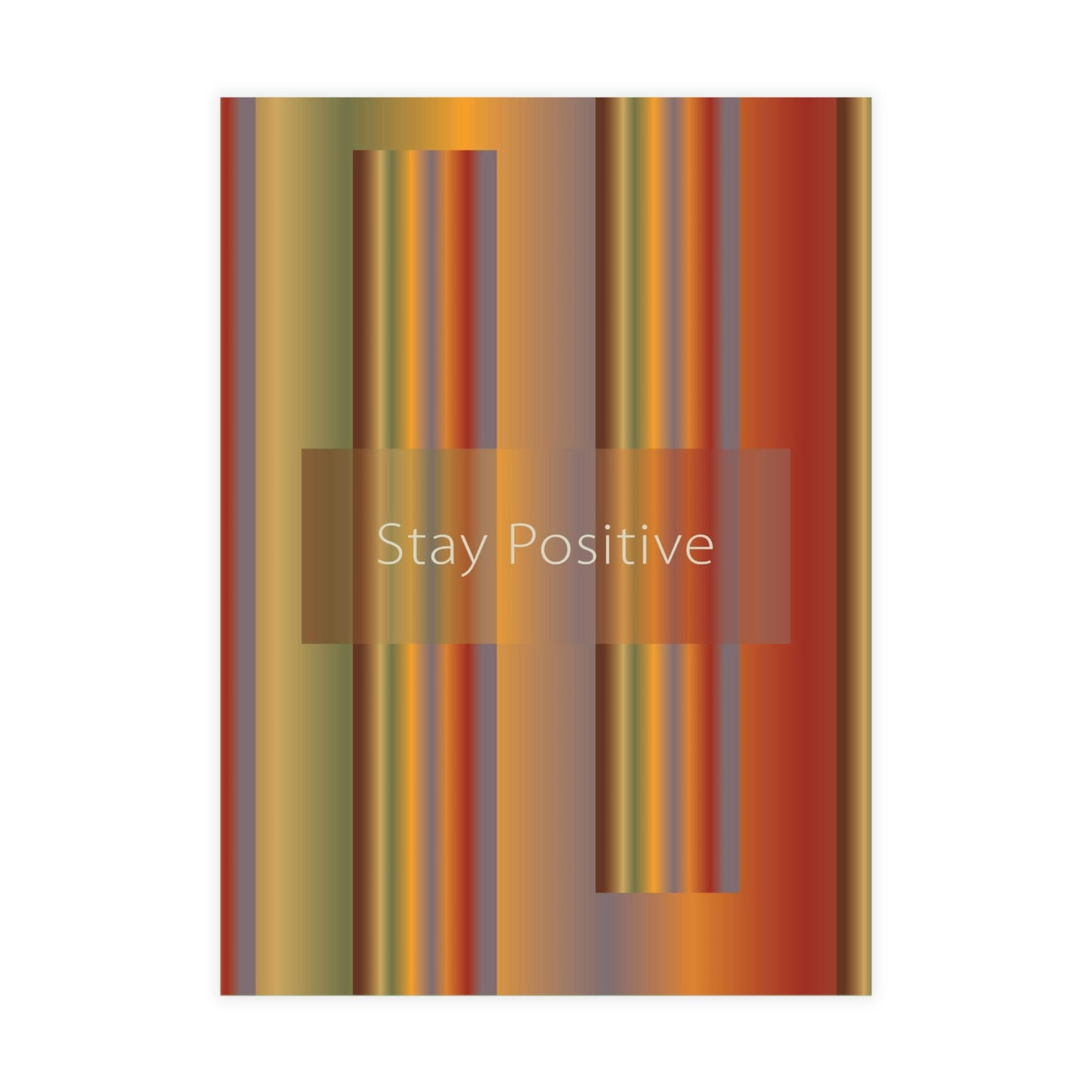 Unfolded Greeting Cards Vertical (10, 30, and 50pcs) Stay Positive - Design No.1700