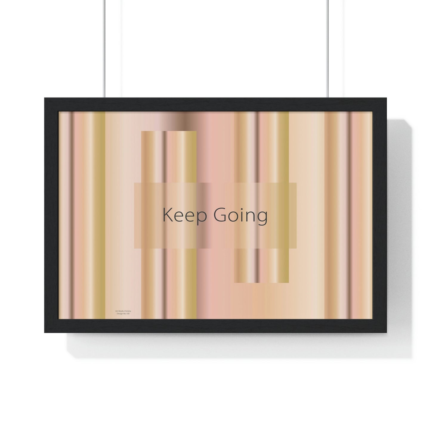 Premium Framed Horizontal Poster, 18“ × 12“ Keep Going - Design No.100